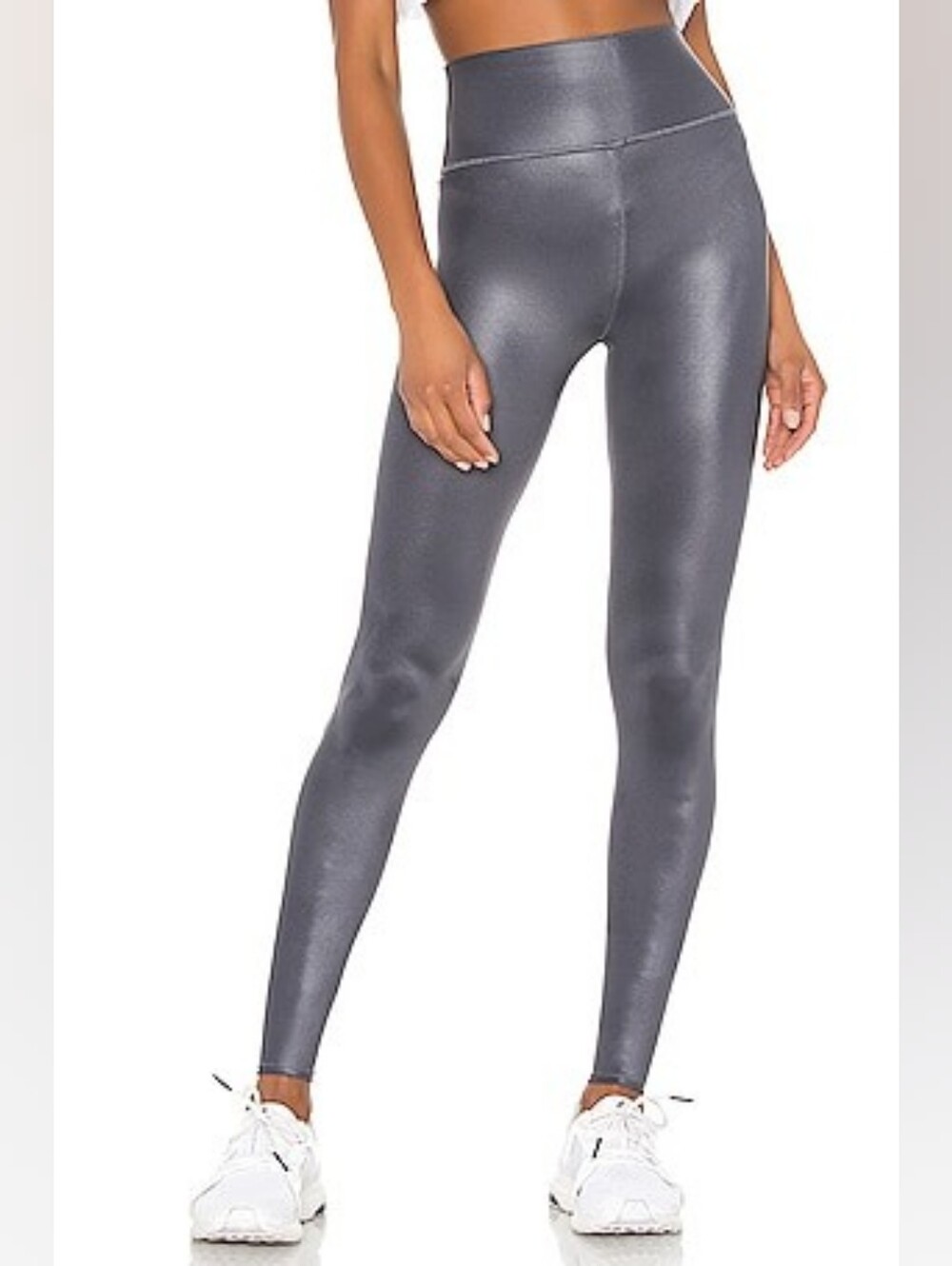 Alo High Waist Shine Legging in Anthracite Shine